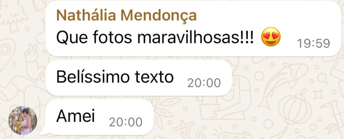 Mensagens de Nathália Mendonça: Que fotos maravilhosas! Belíssimo texto. Amei.