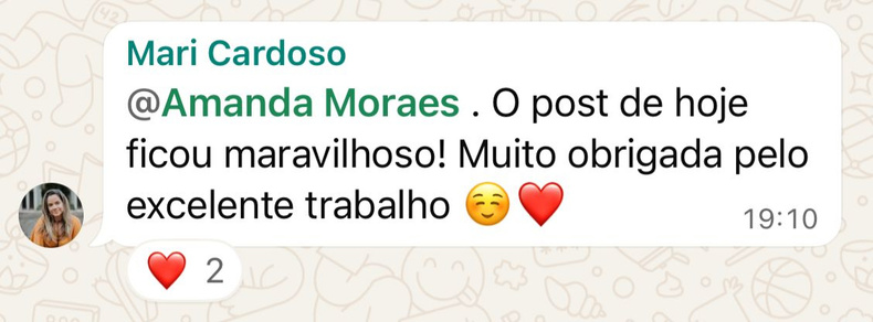 Mensagem de Mari Cardoso: O post de hoje ficou maravilhoso! Muito obrigada pelo excelente trabalho.